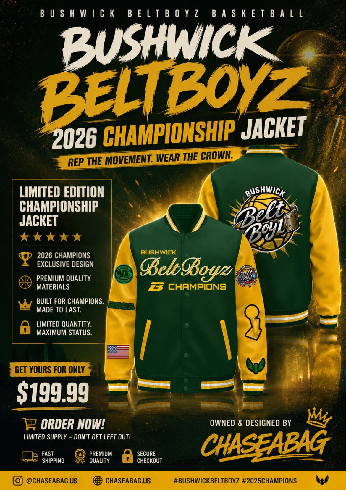 Bushwick BELTBOYZ CHAMPIONSHIP Varsity Jacket